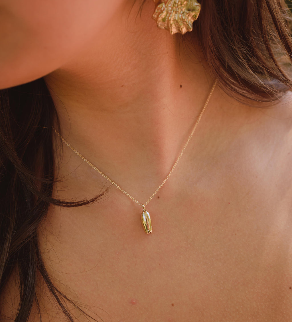 Lettered Olive Shell Necklace