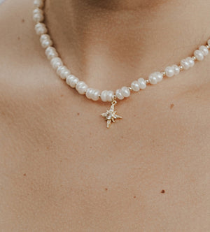 Peach Seed Pearl Necklace
