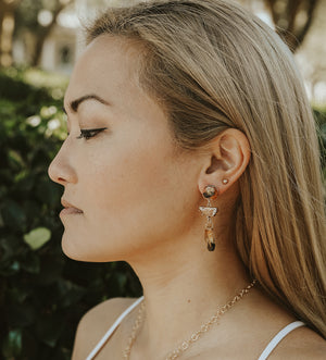 Crystal Earrings - Multi-colored Shells