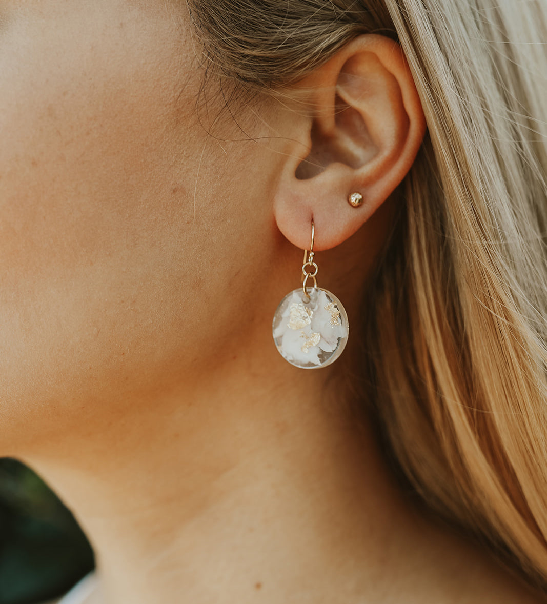 French Hook Earrings - White Shells